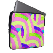 schicke, moderne, rosa/grüne Chevrons Laptopschutzhülle (Vorne Rechts)