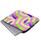 schicke, moderne, rosa/grüne Chevrons Laptopschutzhülle (Vorne Knopf)