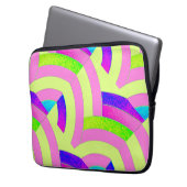 schicke, moderne, rosa/grüne Chevrons Laptopschutzhülle (Vorderseite Links)