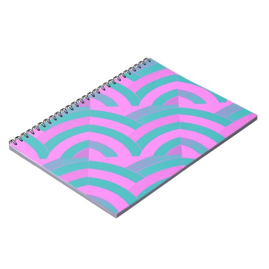 schicke, moderne, rosa/grüne Chevrons Notizblock (Linke Seite)