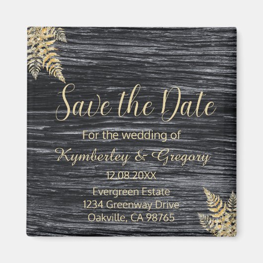 Schicke moderne rustikale Hochzeit - Heiratsantrag Magnet (Vorne)