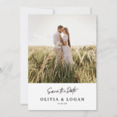 Schicke moderne Schrift Foto Hochzeit Save The Dat Date (Vorderseite)