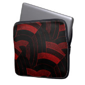 schicke, moderne, stilvolle schwarz-rote Chevrons Laptopschutzhülle (Vorderseite Links)