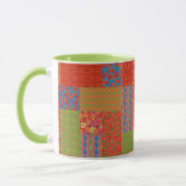 Schicke Mohnblumen-Faux-Patchwork-Ringermokasse Tasse (Links)