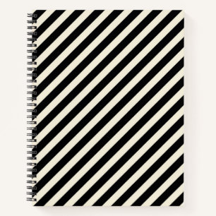 Schicke monochrome Schwarz-Weiß-Diagonalstreifen Notizblock