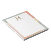 Schicke Monogramm-Farbige Abstrakte Formen Notizblock (angewinkelt)