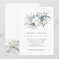 Schicke Monogramm-Hochzeit des Laub-|