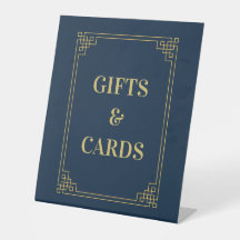 Schicke Navy-Gold-Art-Deco-Rahmen-Geschenke und -K