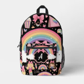 schicke niedliche Mädchen hübsche Schwarze Schulki Bedruckter Rucksack (Vorderseite)