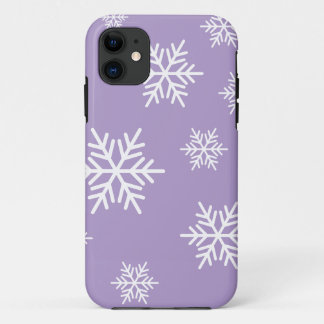 Schicke nordische Schneeflocken auf lila Färbung Case-Mate iPhone Hülle