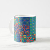 Schicke nostalgische Faux-Patchwork-Kaffeetasse Kaffeetasse (Vorderseite Links)