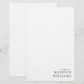 Schicke Notiz aus Script-Typografie-Papeterie Briefpapier (Vorne/Hinten)