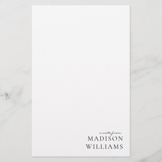 Schicke Notiz aus Script-Typografie-Schreibwaren Briefpapier (Vorderseite)