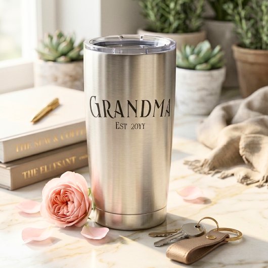 Schicke Oma Personalisierter Name Jahr Thermobecher