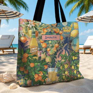 Schicke orange sizilianische florale Zitrusfliesen Tasche