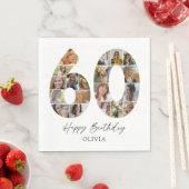 Schicke Papiertücher zum 60. Geburtstag mit Fotoco Serviette (Beispiel)