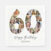 Schicke Papiertücher zum 60. Geburtstag mit Fotoco Serviette (Vorderseite)
