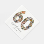 Schicke Papiertücher zum 60. Geburtstag mit Fotoco Serviette (Ecke)