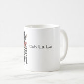 Schicke Pariser Katze roter Bogen schwarz weiß ges Kaffeetasse (VorderseiteRechts)