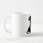 Schicke Pariser Katze roter Bogen schwarz weiß ges Kaffeetasse (Links)