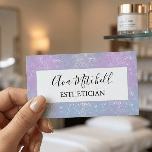 Schicke Pastell-Glitter-Ästhetikerin Visitenkarte