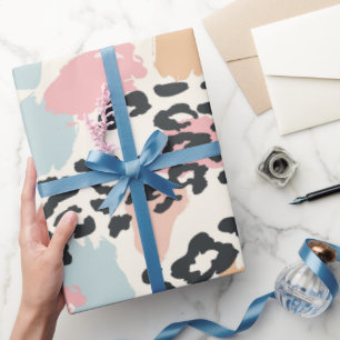 Schicke Pastell-Leopardenflecken Geschenkpapier