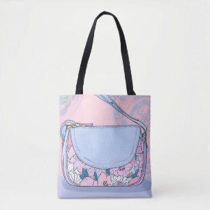 Schicke Pastell-Pink-Lavendel-Blumen-Handtasche Tasche
