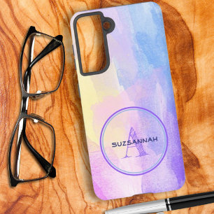 Schicke Pastellfarbe Wasserfarbe Anfangsbuchstabe  Samsung Galaxy Hülle