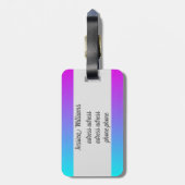 Schicke Pastellsteigungsfarben Gepäckanhänger (Rückseite vertikal)