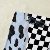 Schicke Patchwork Verdächtige Schwarze Katze Gingh Strandtuch (Beispiel)