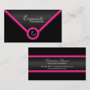 Schicke Pink-Spitze und schwarzes Visitenkarte