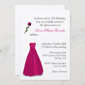 Schicke Quinceañera Einladung (Vorne/Hinten)