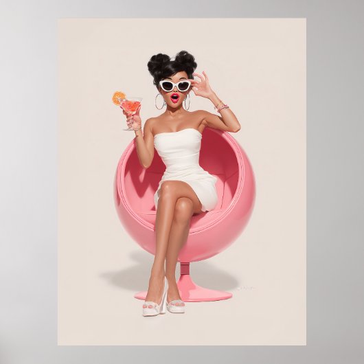 Schicke Retro-Glamour-Vibes Poster (Vorne)