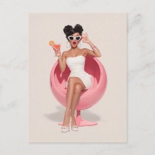 Schicke Retro-Glamour-Vibes Postkarte