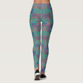 Schicke Retro-Oma-Drucke Faux-Patchwork-Muster Leggings (Rückseite)