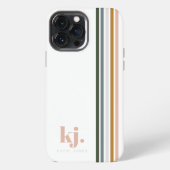 Schicke Retro-Streifen Monogramm  iPhone Hülle (Rückseite)