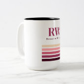Schicke Retro-Streifen Monogramm Kaffeetasse (Vorderseite Links)