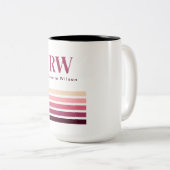 Schicke Retro-Streifen Monogramm Kaffeetasse (VorderseiteRechts)