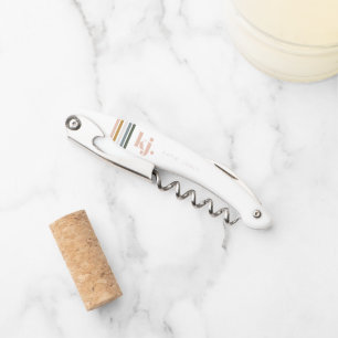 Schicke Retro-Streifen Monogramm Kellnermesser