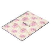 Schicke rosa Blumen Notizblock (Linke Seite)