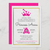 Schicke rosa Einladung Prinzessin Birthday (Vorne/Hinten)