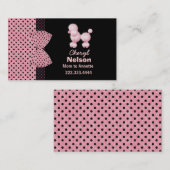 Schicke rosa französische Pudel-Mama-Karte Telefonnummerkarte (Vorne/Hinten)