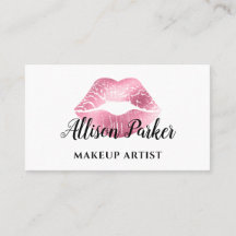 Schicke rosa Glitter-Lippen Makeup-Artist 