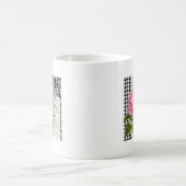 Schicke rosa Hortensien-Collage Vintage-Damaskus-K Kaffeetasse (Mittel)