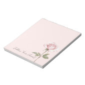 Schicke rosa Rosenblüte Notizblock (Rotiert)