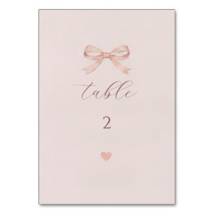 Schicke rosa Schleife Baby Shower Tischnummer