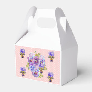 Schicke rosa Stiefmütterchen Blumen Tee Party Tort Geschenkschachtel