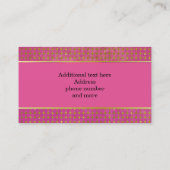 Schicke Rosa-und Goldkuchen-Bäckerei-Visitenkarte Visitenkarte (Rückseite)