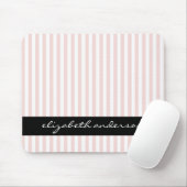 Schicke rosa und weiße Streifen Mousepad (Mit Mouse)