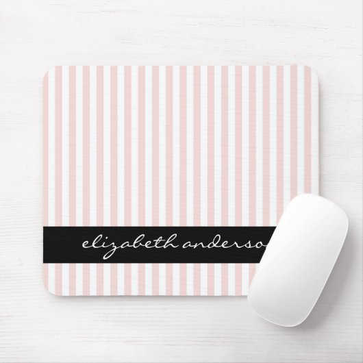 Schicke rosa und weiße Streifen Mousepad (Mit Mouse)